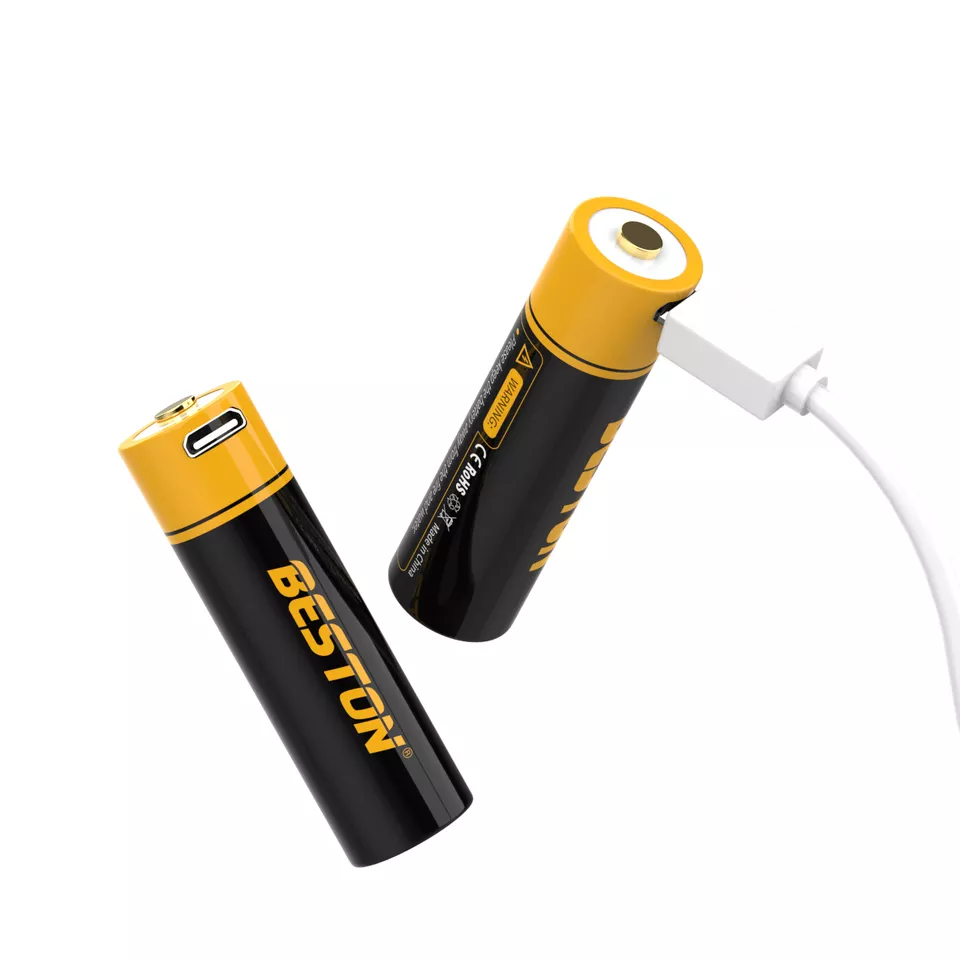 BESTON AA Micro USB Rechargeable Lithium Battery | 14500 | 1.5V | 2200mAh | 2 Pack