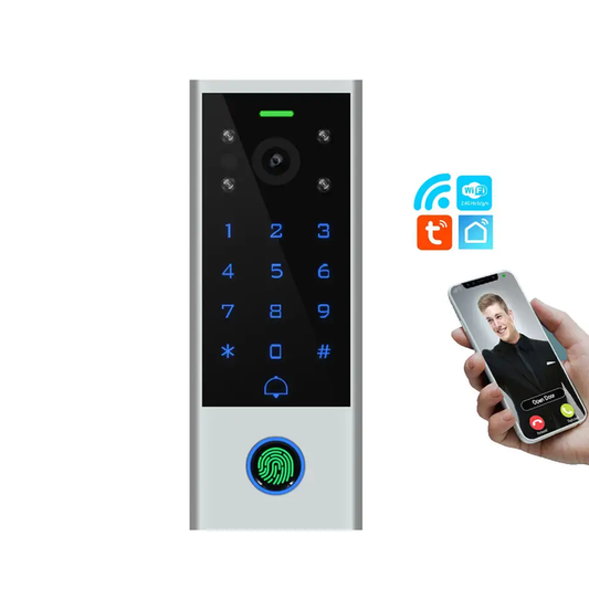 Smart Life Tuya WIFI Waterproof 12V Access Control Video Intercom Doorbell Keypad Fingerprint Card