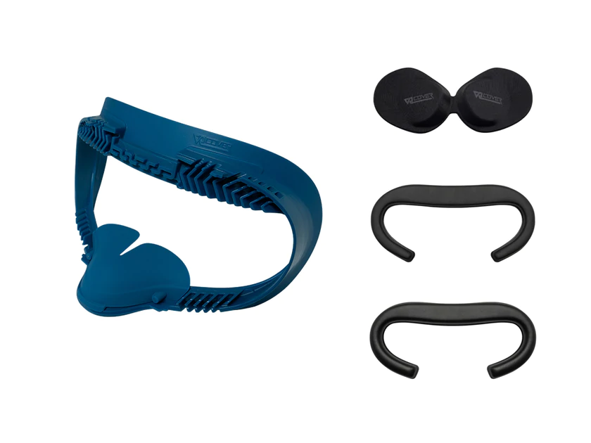 VR Cover Fitness Facial Interface and Foam Set for Oculus Quest 2 (Dark Blue & Black)