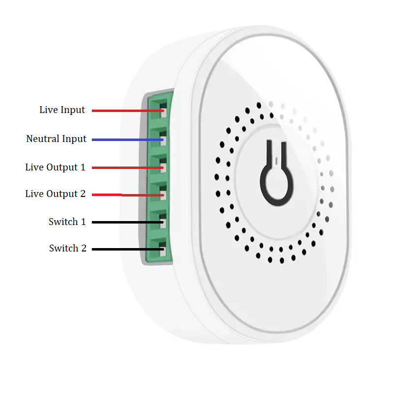 WIFI Control Smart Life Tuya 2CH 16A 3500W Mini Switch Circuit Breaker