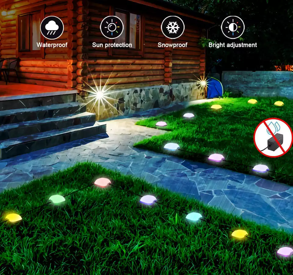 WIFI Control Smart Life Tuya 10M Outdoor Waterproof Ground RGBIC LED Garden Light