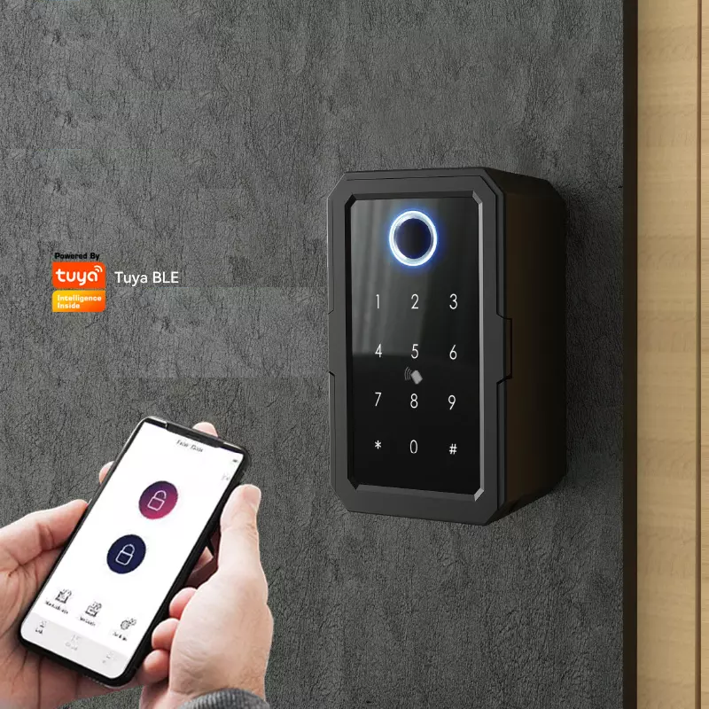 Smart Life Tuya Bluetooth Access Control Fingerprint Keypad Card Key Box (Black)