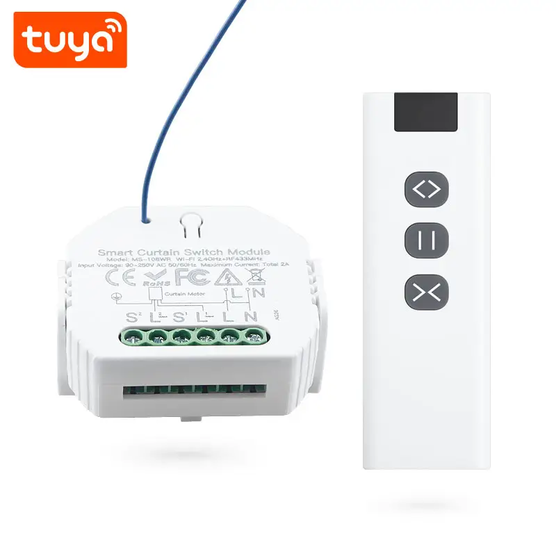 WIFI Control Smart Life Tuya 1CH Curtain Module With RF433Mhz and Remote