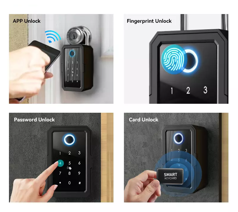 Smart Life Tuya Bluetooth Access Control Fingerprint Keypad Card Key Box (Black)