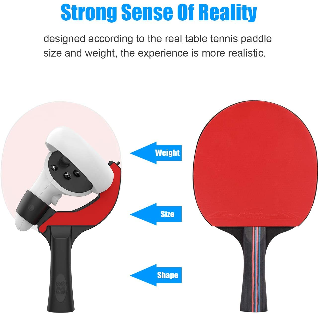 AMVR Table Tennis Paddle Grip Handle for Oculus Quest 2 Eleven Table Tennis