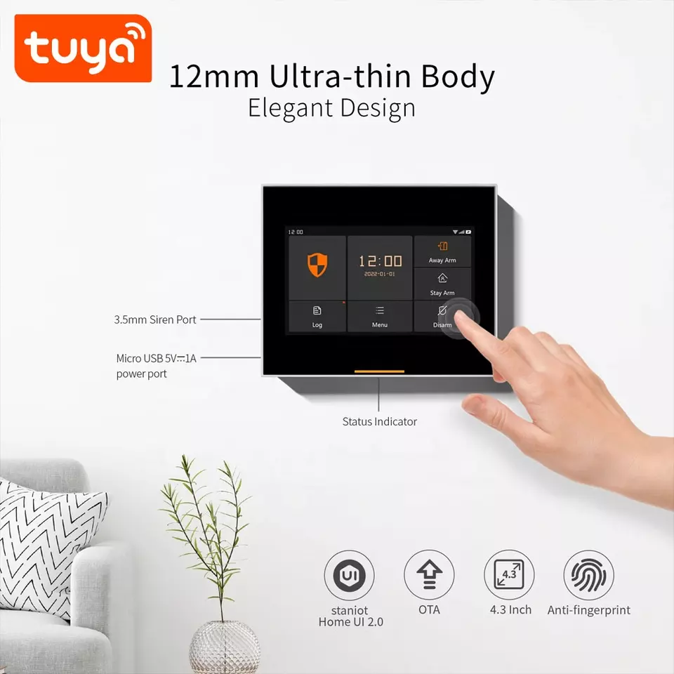 Smart Life Tuya WIFI H502 4G SIM Card Touch Screen Alarm System | 5V