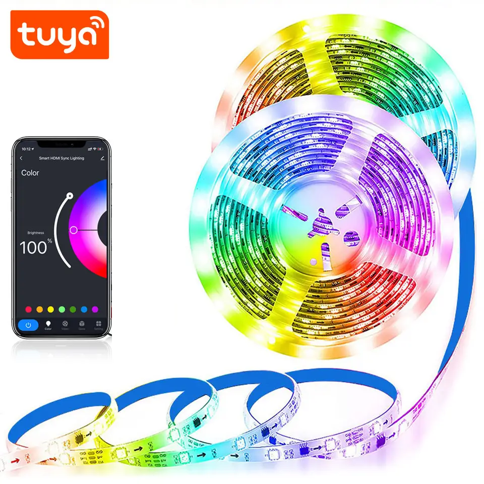 Smart Life Tuya WIFI 10M RGBIC LED Strip Light Kit w/ Remote