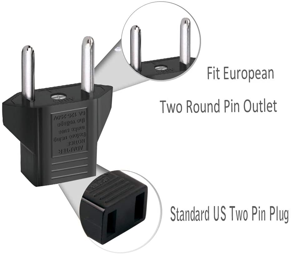 Inovat 8 PCS American USA to European Outlet Plug Adapter