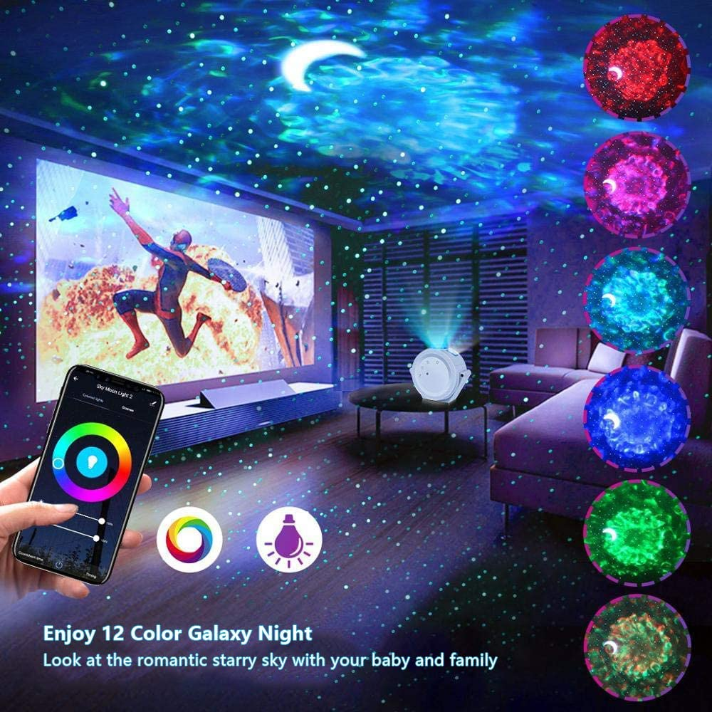 Smart Life Tuya WIFI Sky Moon Star Music LED Light Projector | RGB | Black