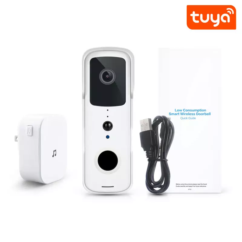 Smart Life Tuya WIFI Waterproof HD Video Doorbell w/ Indoor Chime Speaker (Black)