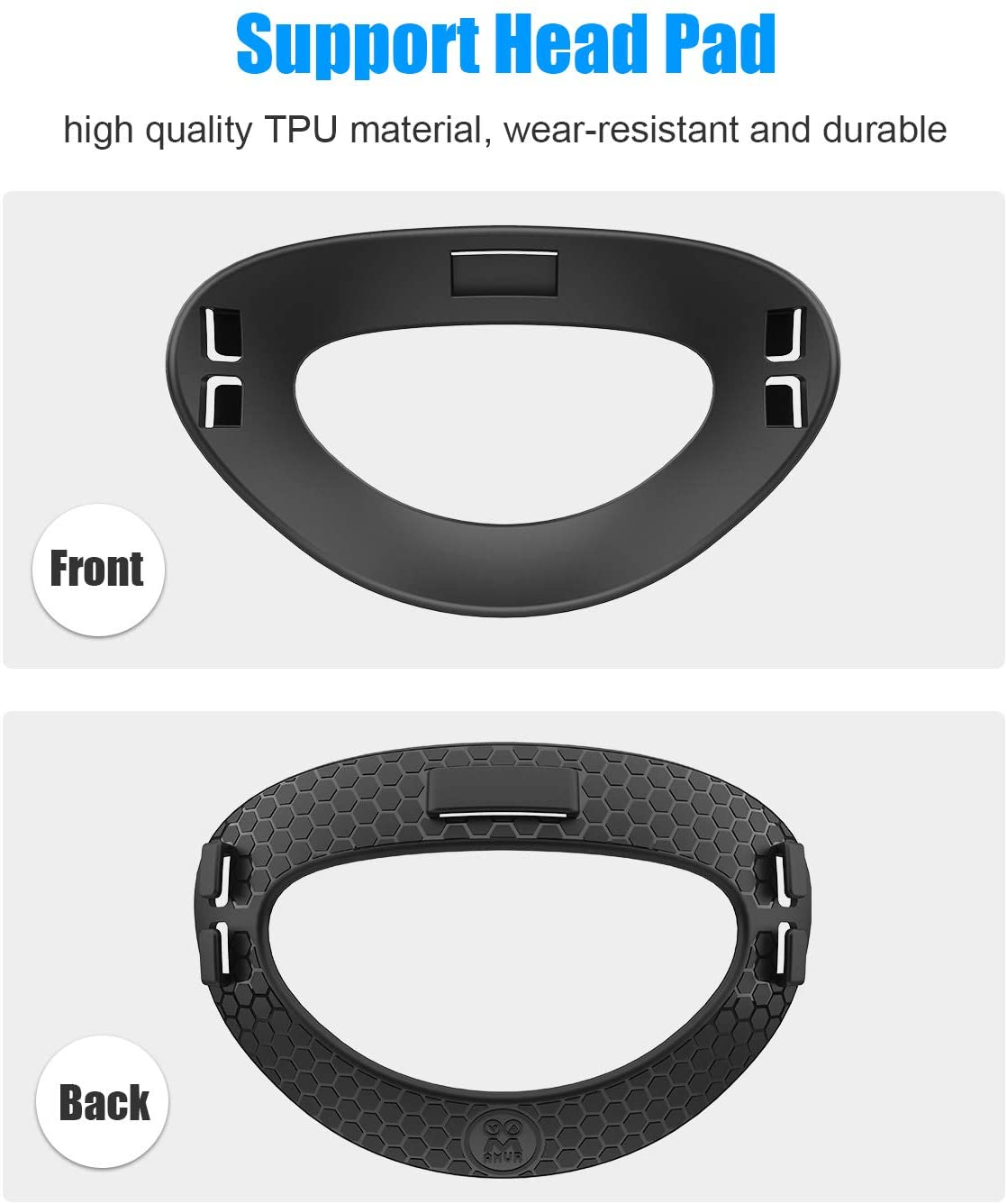 AMVR Head Back Padding, Gravity Pressure Balance Comfortable Soft TPU Pad for Oculus Quest 2 (Black)