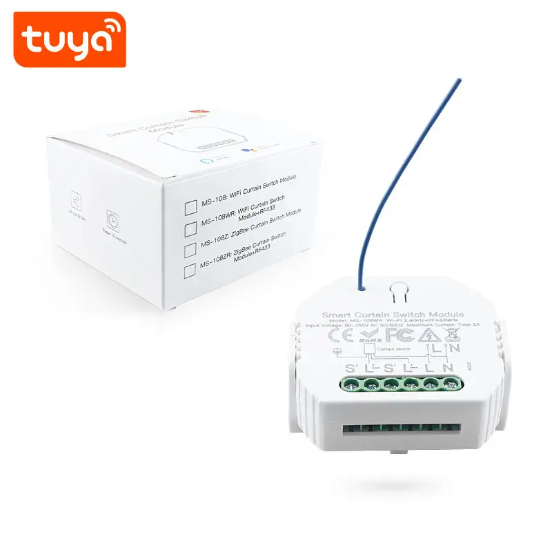 WIFI Control Smart Life Tuya 1CH Curtain Module With RF433Mhz and Remote