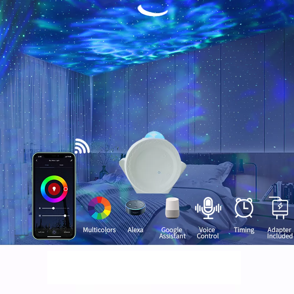 Smart Life Tuya WIFI Sky Moon Star Music LED Light Projector | RGB | Black