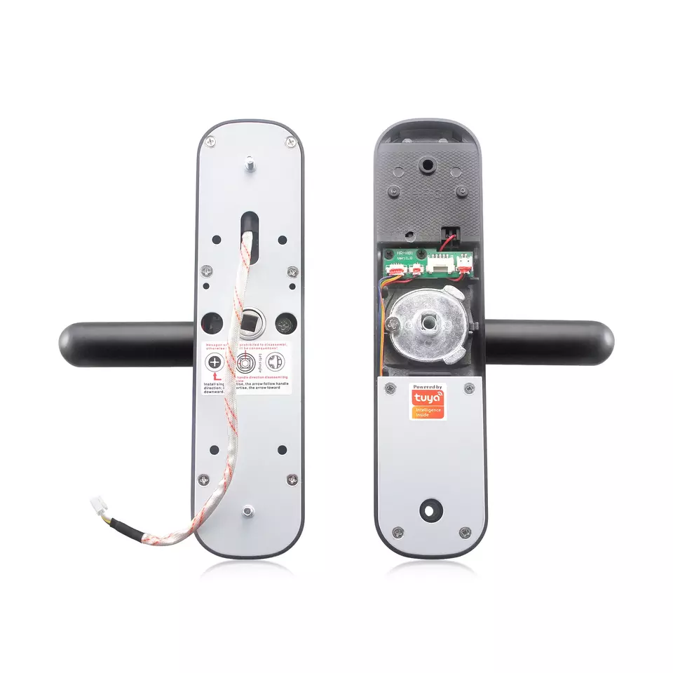 Smart Life Tuya WIFI Door Handle Fingerprint Keypad Card Lock | HR01 | Black