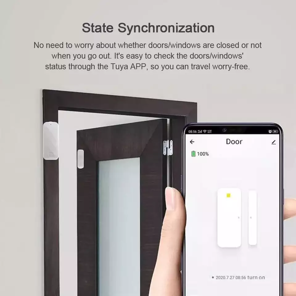 WIFI Control Smart Life Tuya Wireless Door Window with Vibration Sensor
