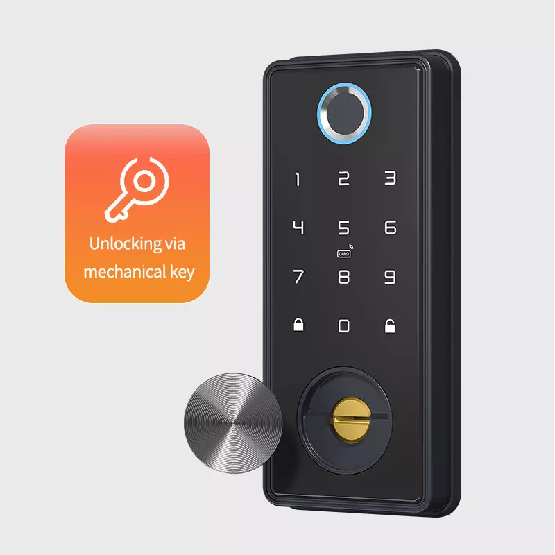 Smart Life Tuya WIFI Access Control Fingerprint Keypad Card Door Lock T1 (Black)