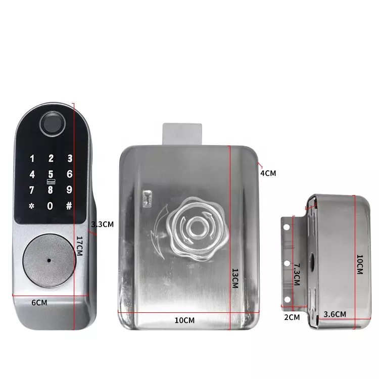 WIFI Control Smart Life Tuya Digital Fingerprint Door Handle Lock with Remote (Silver)