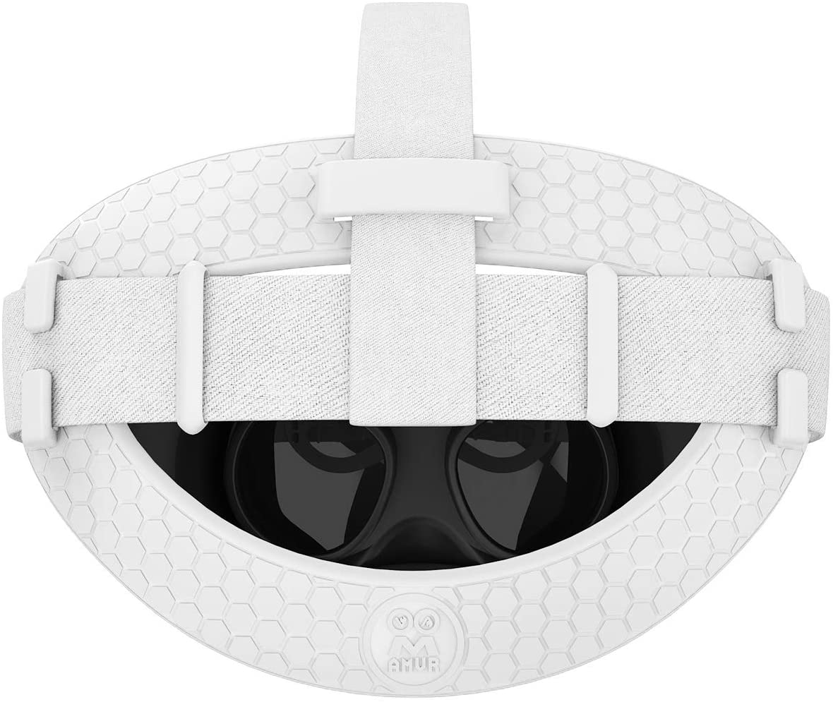 AMVR Head Back Padding, Gravity Pressure Balance Comfortable Soft TPU Pad for Oculus Quest 2 (White)