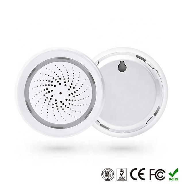 WIFI Control Smart Life Tuya 100dB Siren Alarm Sensor with Temperature and Humidity Sensor