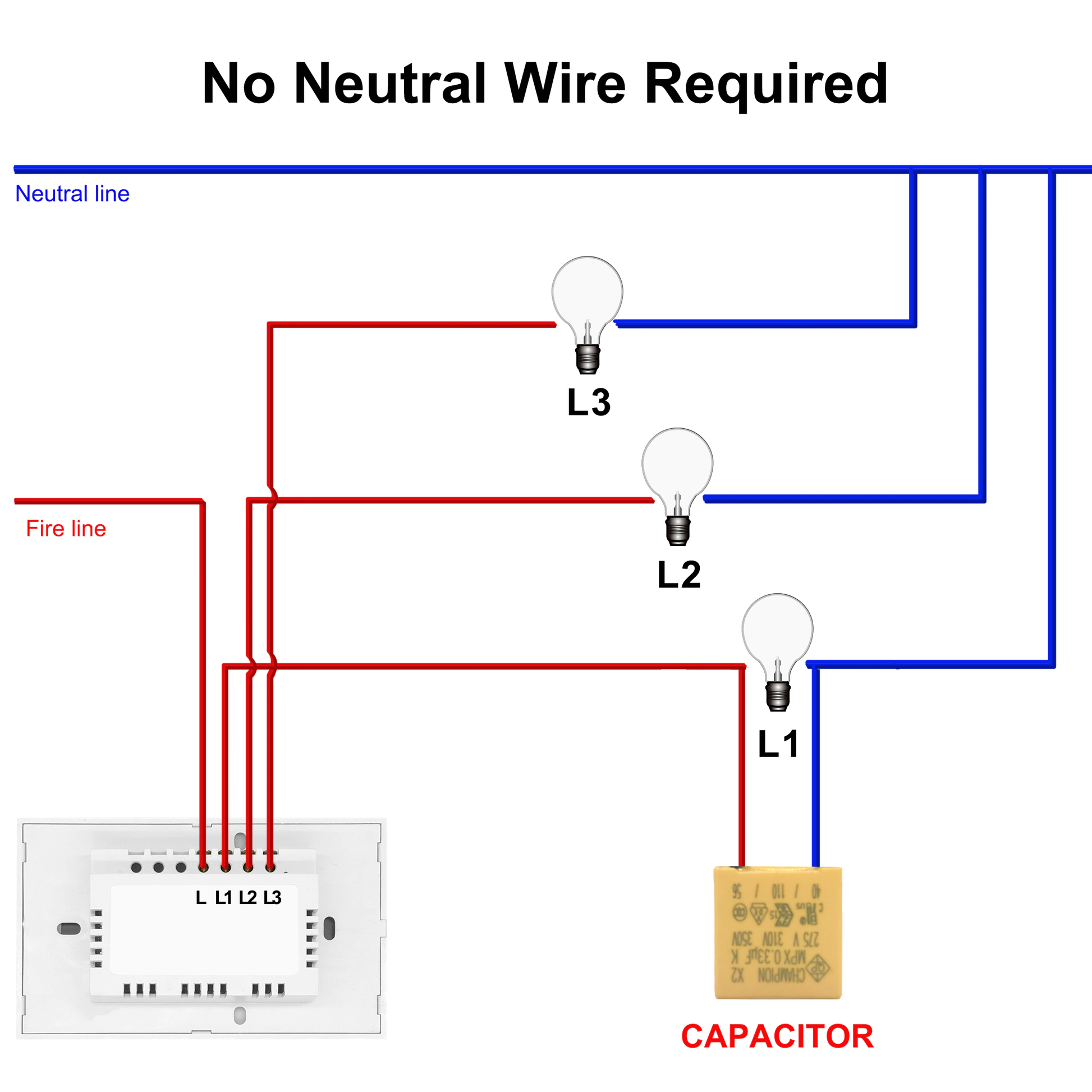 WIFI Control Smart Life Tuya 4CH US LED Neutral or No Neutral Smart Sw ...